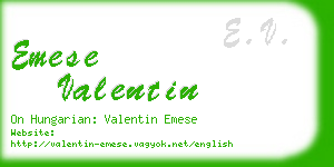 emese valentin business card